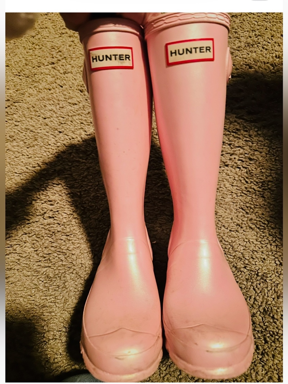 Orig. Hunter Bella Pink Nebula Tall Rubber Rain Boot Kids Girls SZ 2 Preowned